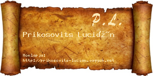 Prikosovits Lucián névjegykártya